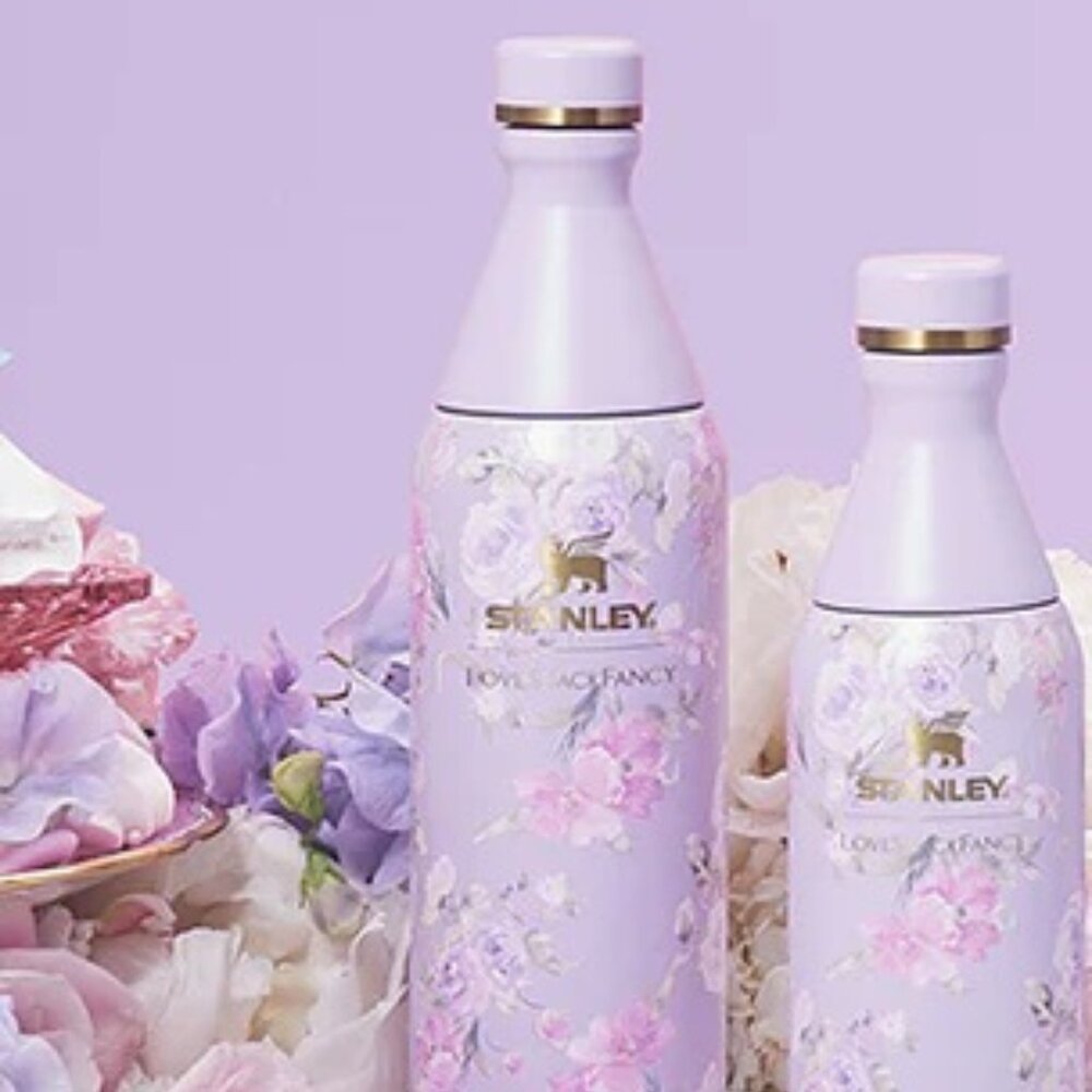 Two Stanley x LoveShackFancy All Day Slim Bottles | 20 + 12 oz [2 Bottles] New!